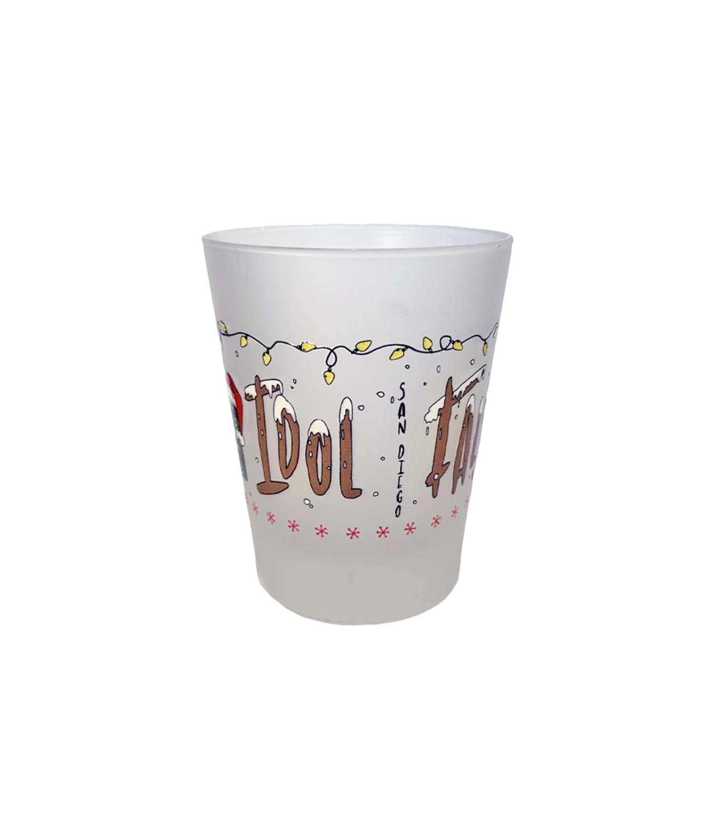 False Idol Frosted Christmas Glass