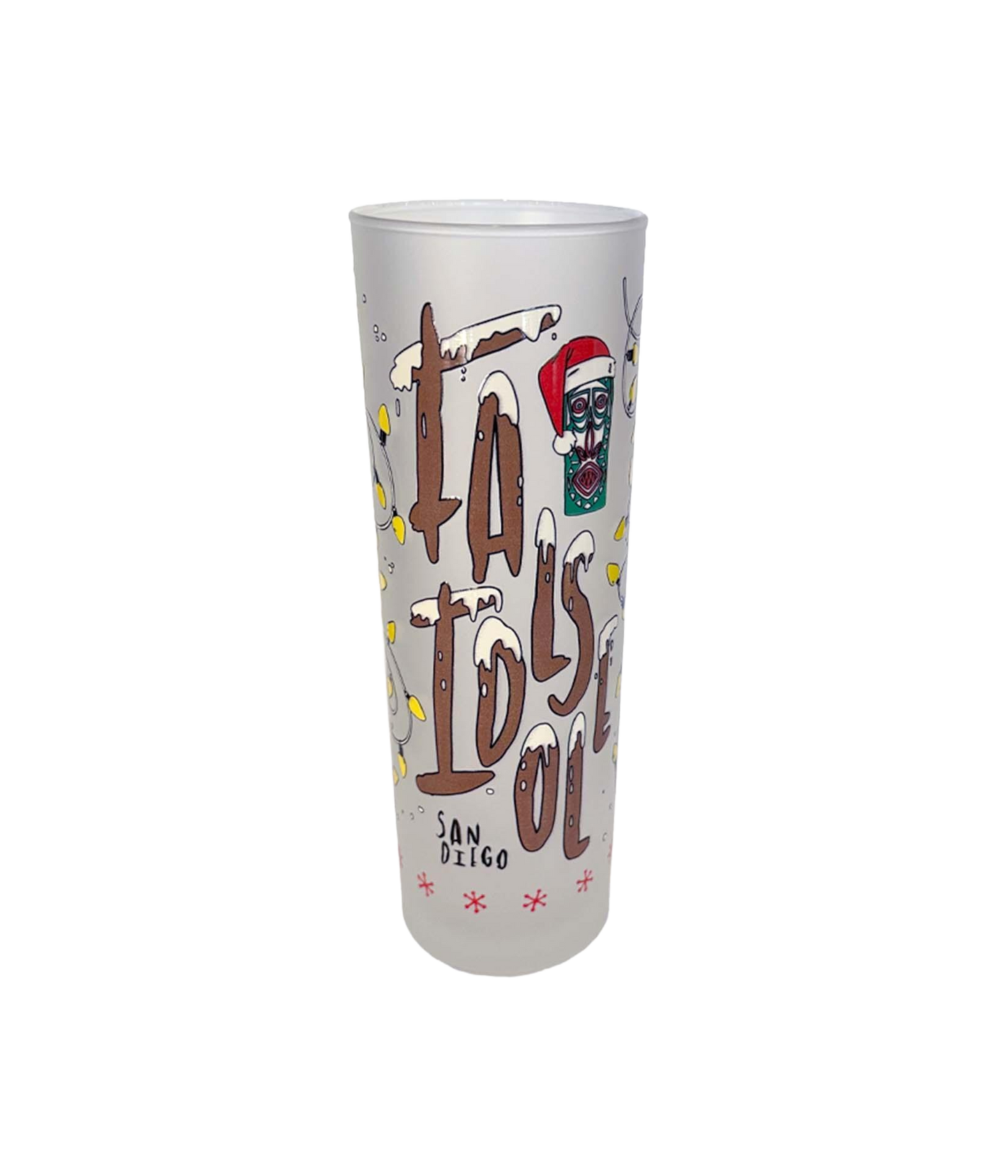 False Idol Frosted Christmas Glass