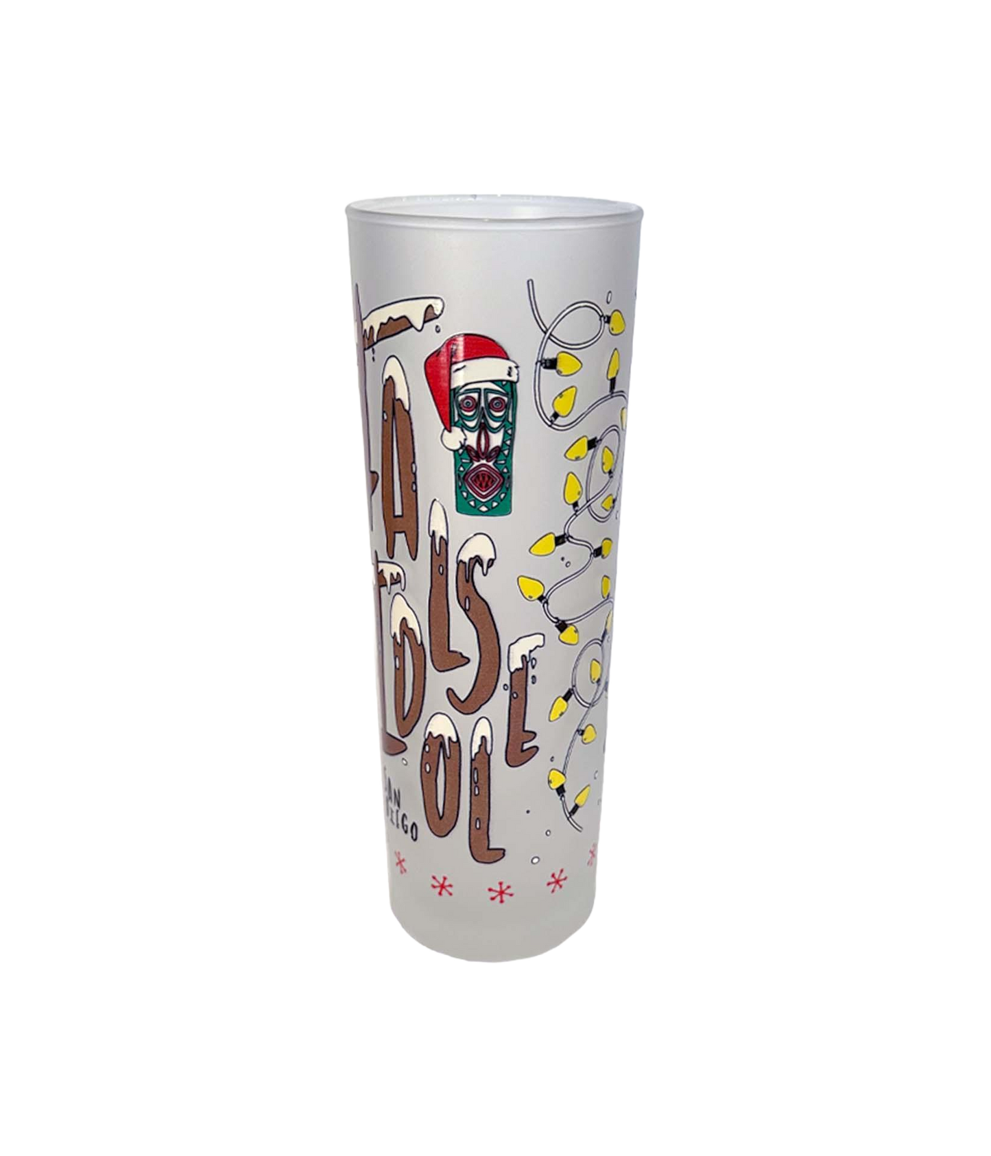 False Idol Frosted Christmas Glass